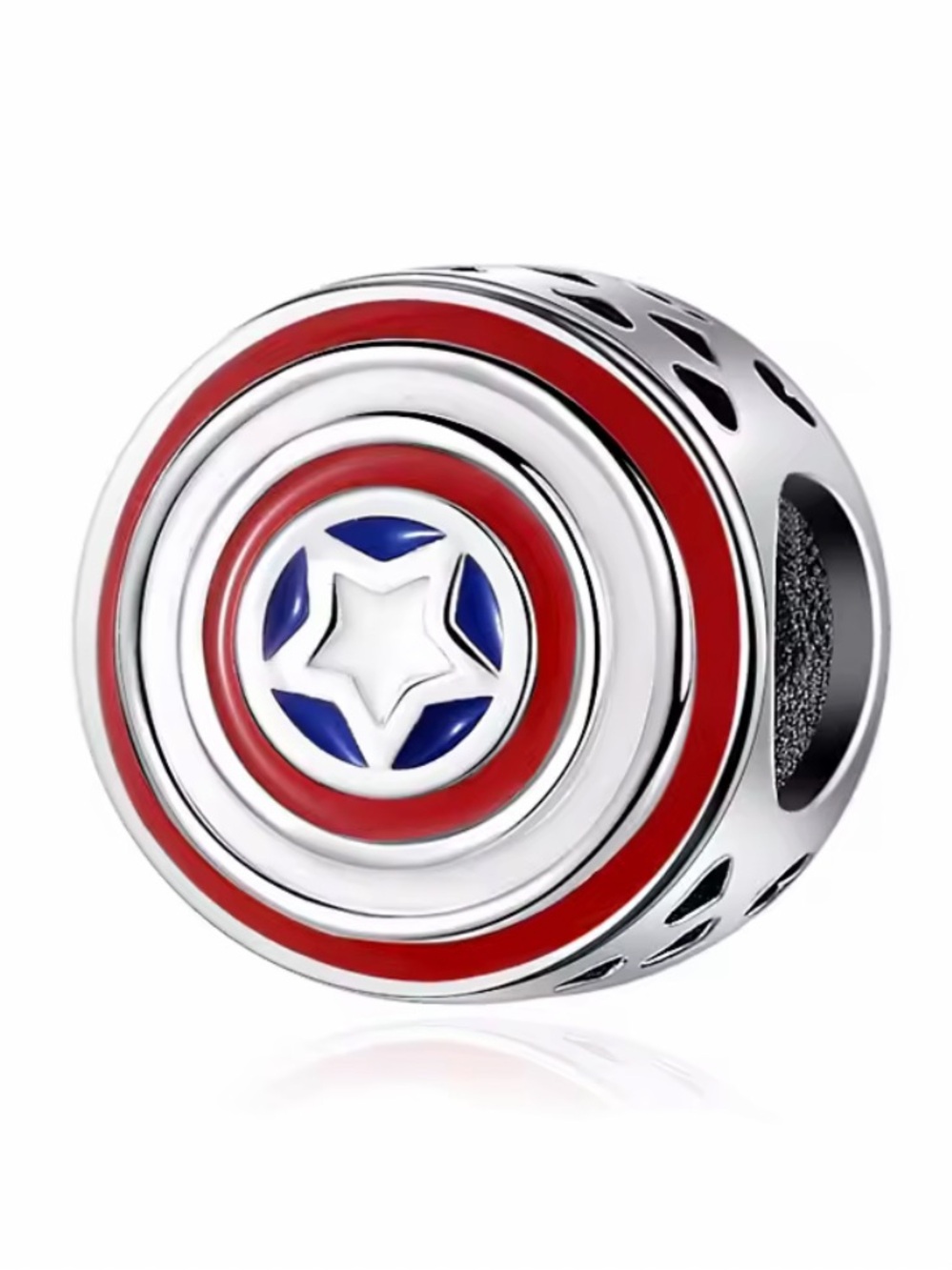 NWOT MARVEL The Avengers Captain America Shield Dangle Charm Sterling Silver 925